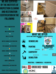 Certified water damage restoration company information 